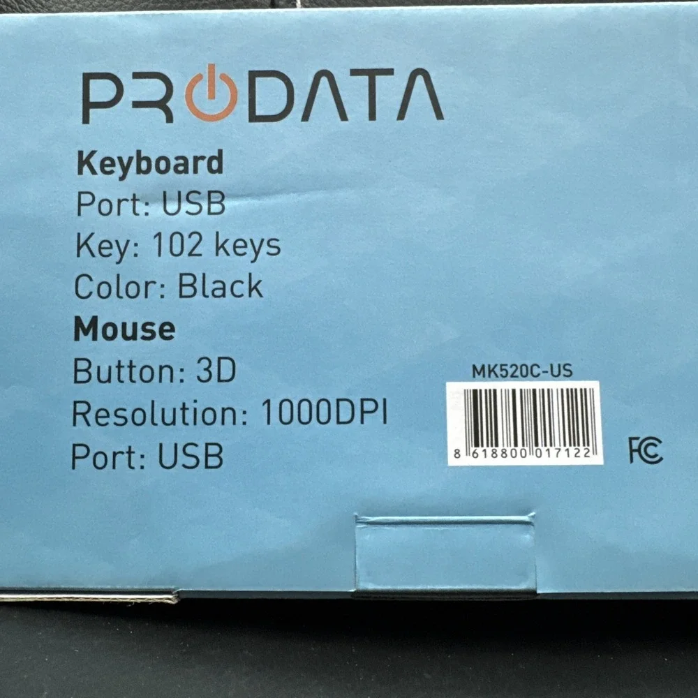 ProData USB Wired Keyboard and Mouse Combo MK520C-US
